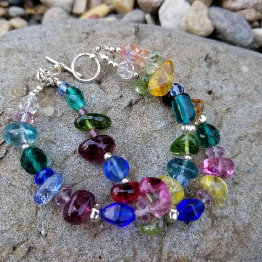 Double Strand Multi-Color Bracelet Toggle Closure… - image 3